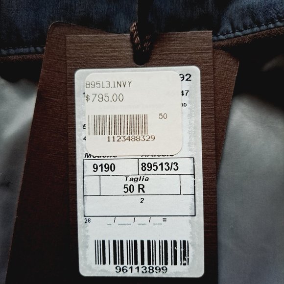 NEW Luigi Bianchi Mantova Navy Quilted Padded Jacket with Tricot Sleeves 50R / M - Picture 13 of 16